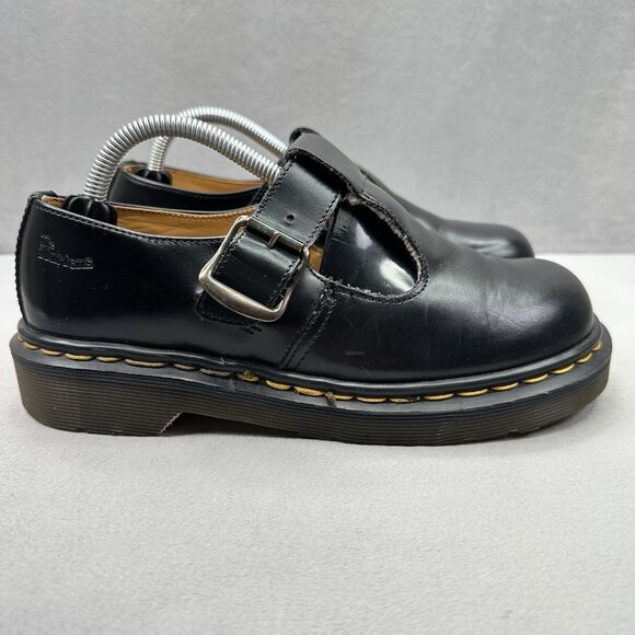 Size 4 - VINTAGE Dr. Martens T-Bar Regency Black Leather Mary Jane Made England - Picture 1 of 10